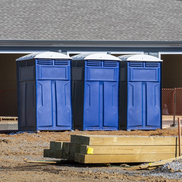 how often are the portable restrooms cleaned and serviced during a rental period in Alverda